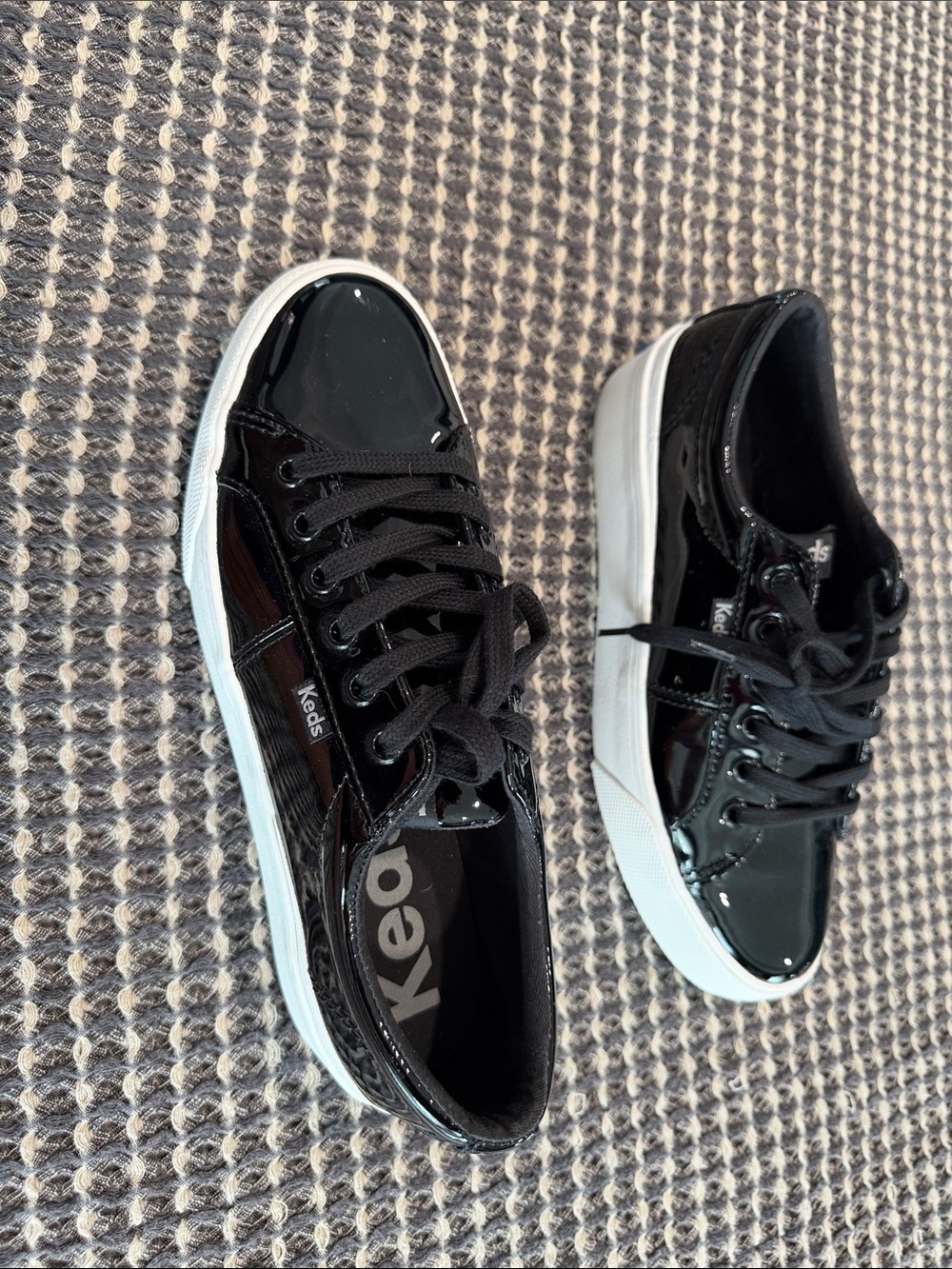 Keds Black Patent Low-Top Lace-Up Sneakers - Picture 7 of 8